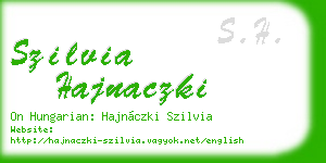 szilvia hajnaczki business card