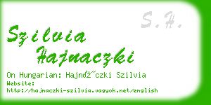 szilvia hajnaczki business card